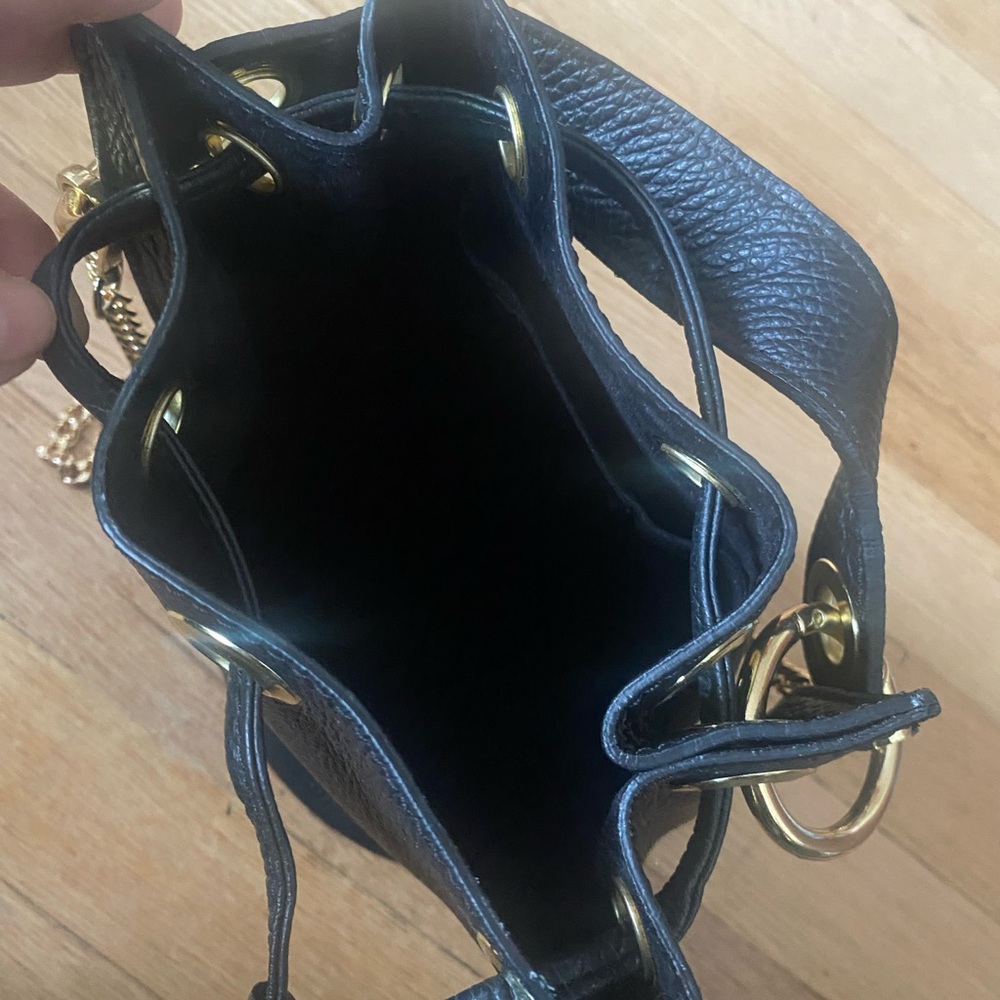 Divina Firenze Made in Italy Black Leather Bucket Bag - Picture 7 of 8